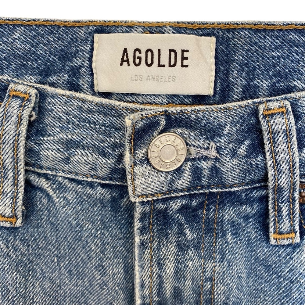 AGOLDE Mia Mid Rise Straight Distressed Jeans In Rule Size 24 - Picture 8 of 11